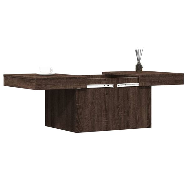 vidaXL Table basse ch&ecirc;ne marron 80x55x40 cm bois d'ing&eacute;nierie