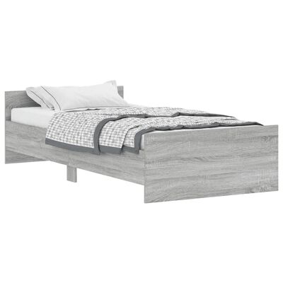 vidaXL Cadre de lit sans matelas sonoma gris 100x200 cm