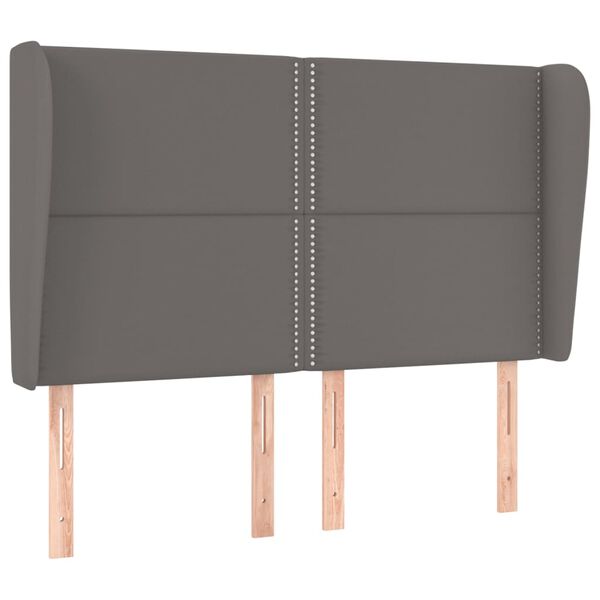 vidaXL T&ecirc;te de lit avec oreilles Gris 147x23x118/128 cm Similicuir