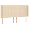 vidaXL T&ecirc;te de lit avec oreilles Cr&egrave;me 183x16x118/128 cm Tissu