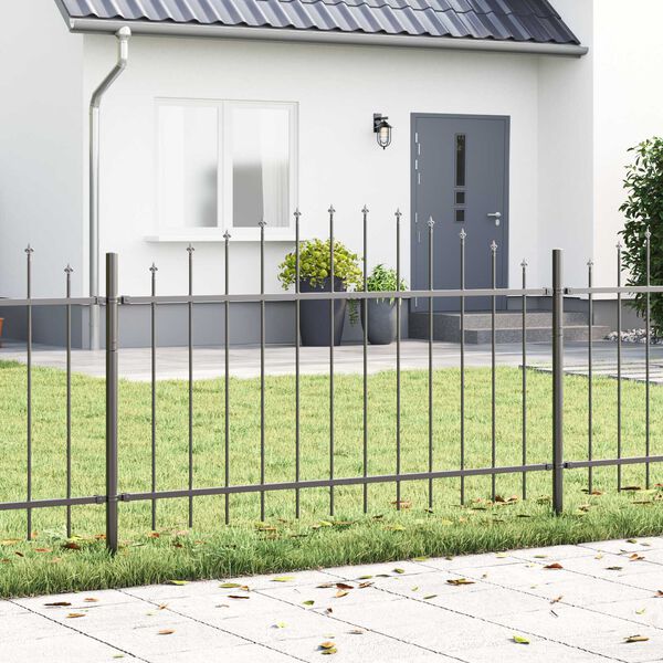 vidaXL Cl&ocirc;ture de jardin 8 pcs Gris 170 x 140 cm