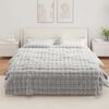 vidaXL Couverture en Fourrure de Lapin Synth&eacute;tique 4 pcs Gris