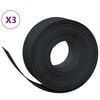 vidaXL Bordures de jardin 3 pcs noir 10 m 20 cm poly&eacute;thyl&egrave;ne