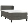 vidaXL Sommier &agrave; lattes de lit et matelas Gris fonc&eacute; 80x200 cm Velours