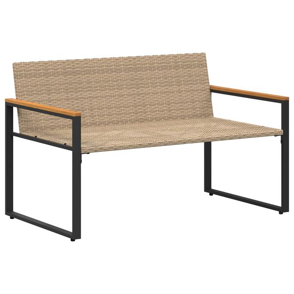 vidaXL banc avec coussin Beige et blanc cr&egrave;me 115 x 65 x 72 cm Rotin
