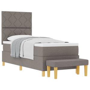 vidaXL Lit &agrave; ressorts avec t&ecirc;te de lit Taupe 200 x 80 cm tissu
