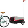 vidaXL Remorque de v&eacute;lo noir et rouge 45 kg fer