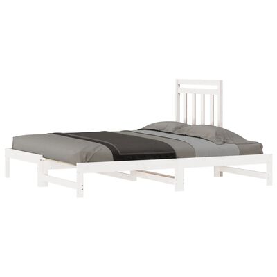 vidaXL Lit coulissant sans matelas blanc 2x(90x200) cm