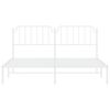 vidaXL Cadre de lit m&eacute;tal sans matelas et t&ecirc;te de lit blanc 183x213 cm