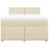 vidaXL Sommier &agrave; lattes de lit avec matelas Cr&egrave;me 140x190 cm Tissu