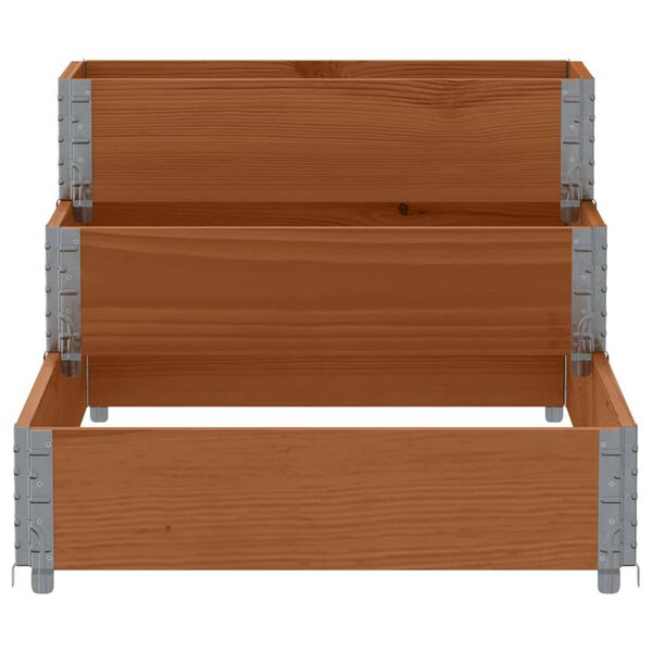 vidaXL Lit sur&eacute;lev&eacute; &agrave; 3 niveaux marron 120x80 cm bois pin massif