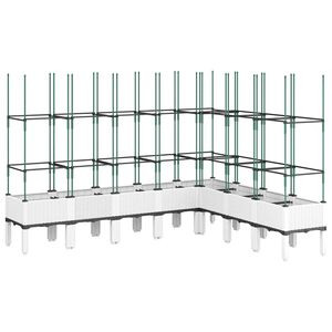 vidaXL Jardini&egrave;re avec treillis blanc 200x160x142,5 cm PP