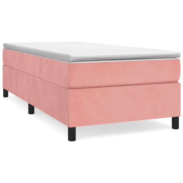 vidaXL Cadre de lit &agrave; lattes rose 90x190 cm velours