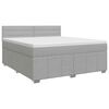 vidaXL Lit boxspring avec matelas Gris clair 160 x 200 cm Tissu