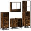 vidaXL Ensemble meubles salle de bain 4 pcs ch&ecirc;ne fum&eacute; bois ing&eacute;nierie