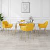 vidaXL Chaises &agrave; manger lot de 4 jaune velours