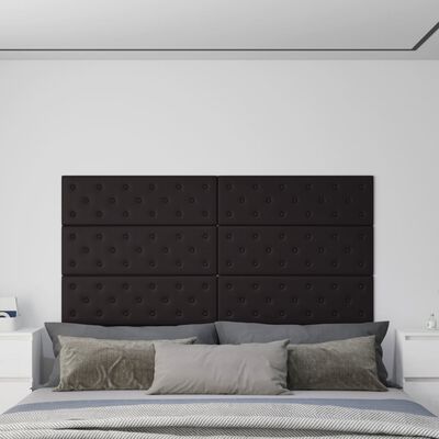 vidaXL Panneaux muraux 12 pcs Noir 90x30 cm Similicuir 3,24 m²