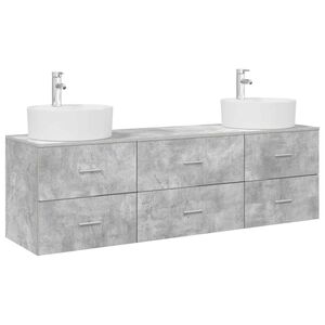 vidaXL Ensemble d'armoire de salle de bain 3 pc Gris b&eacute;ton