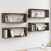 vidaXL &Eacute;tag&egrave;res murales cube 4 pcs Ch&ecirc;ne marron Bois d&rsquo;ing&eacute;nierie
