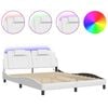 vidaXL Cadre de lit Viana avec LED sans matelas blanc 160x200 cm