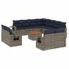 vidaXL Ensemble de canap&eacute; de jardin 12 pcs avec coussins gris r&eacute;sine tress&eacute;e