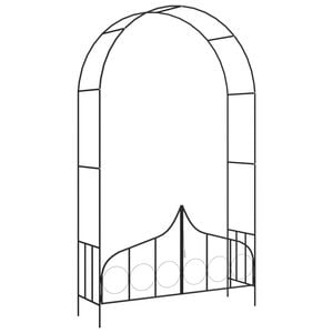 vidaXL Vo&ucirc;te de jardin avec portail Noir 138x40x238 cm Fer