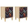 vidaXL Table de chevet OMMEN 2 pc Ch&ecirc;ne Sonoma 36 x 33 x 50 cm