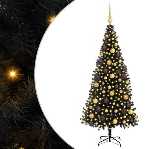 vidaXL Sapin de No&euml;l Noir 180 cm PVC