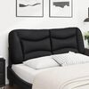 vidaXL Coussin de t&ecirc;te de lit Hvar noir 140 cm similicuir