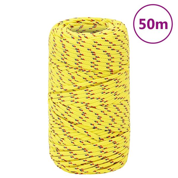 vidaXL Corde de bateau Jaune 2 mm 50 m Polypropyl&egrave;ne