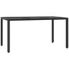 vidaXL Ensemble &agrave; manger de jardin coussins 5pcs Noir R&eacute;sine tress&eacute;e