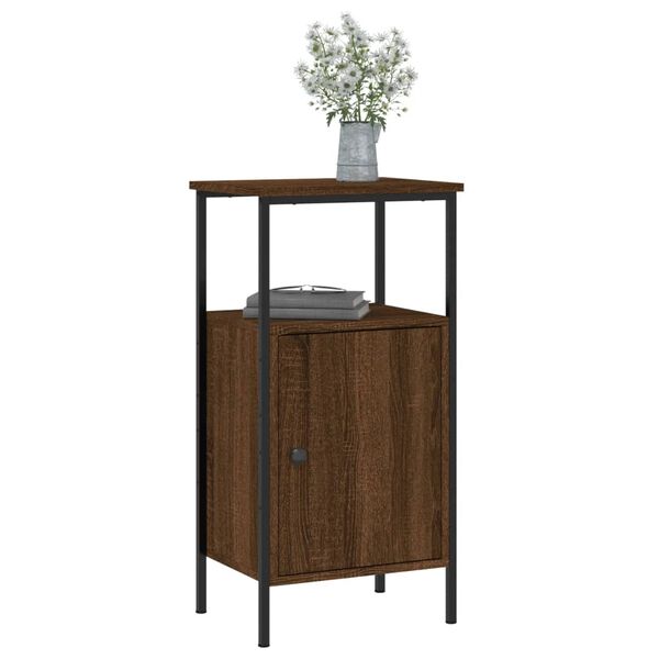 vidaXL Tables de chevet 2 pcs ch&ecirc;ne marron 41x31x80 cm bois ing&eacute;nierie
