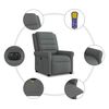 vidaXL Fauteuil inclinable de massage &eacute;lectrique gris fonc&eacute; tissu