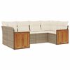 vidaXL Salon de jardin avec coussins 6 pcs beige r&eacute;sine tress&eacute;e