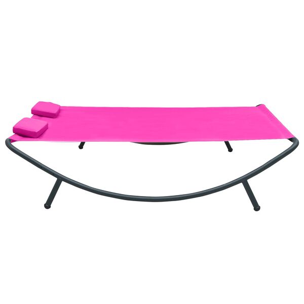 vidaXL Lit de repos d'extérieur tissu rose