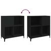 vidaXL Armoire &agrave; disques noir 84,5x38x89 cm bois d'ing&eacute;nierie