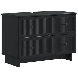 vidaXL Meuble sous Lavabo de Salle de Bain EDE Noir 82 x 41 x 59 cm