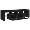 vidaXL Meuble TV avec lumi&egrave;res LED Noir 140x36,5x40 cm