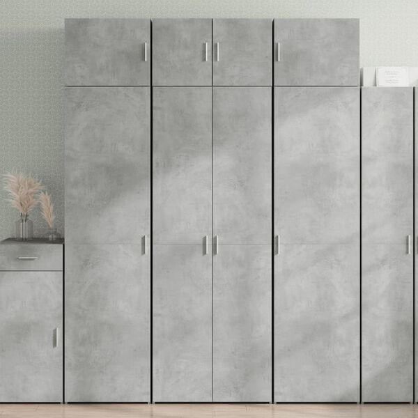 vidaXL Armoire de rangement gris béton 70x42,5x225cm bois d'ingénierie