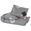 vidaXL Ensemble de housse de couette Gris 135x200 cm Coton