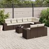 vidaXL Salon de jardin avec coussins 9 pcs marron r&eacute;sine tress&eacute;e