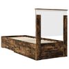 vidaXL Cadre de lit Ch&ecirc;ne Fum&eacute; et Argent 70 x 190 cm Bois d'ing&eacute;nierie