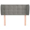 vidaXL T&ecirc;te de lit avec oreilles Gris clair 93x23x78/88 cm Velours