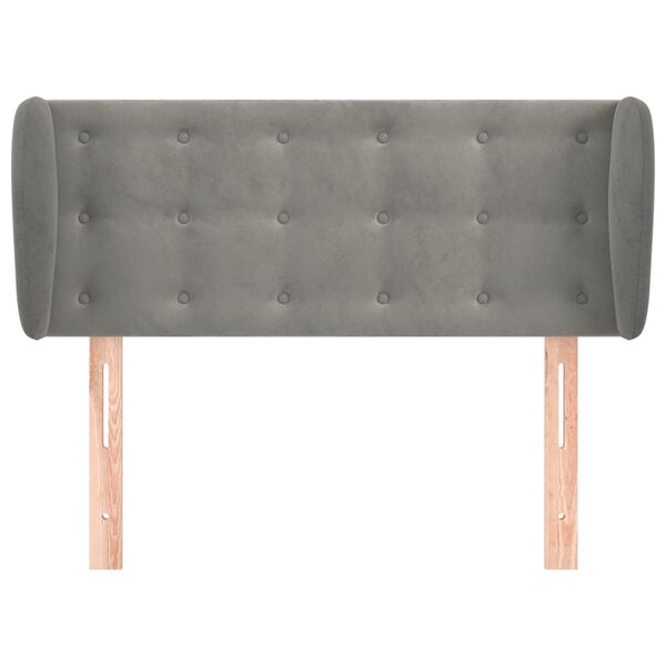 vidaXL T&ecirc;te de lit avec oreilles Gris clair 93x23x78/88 cm Velours