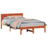 vidaXL Cadre de lit Marron 135 x 190 cm Bois de pin massif