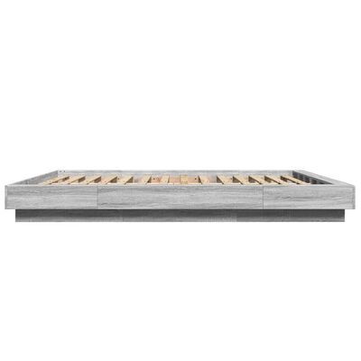 vidaXL Cadre de lit sans matelas sonoma gris 160x200 cm