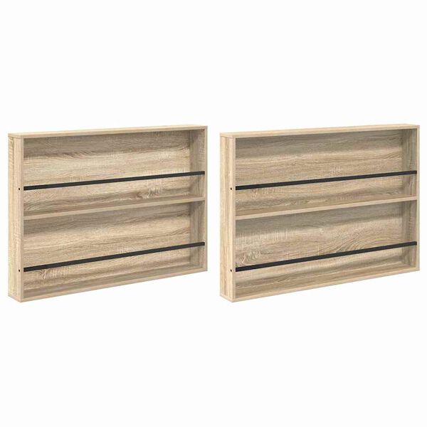 vidaXL &Eacute;tag&egrave;re &agrave; magazines 2 pcs Ch&ecirc;ne Sonoma 100 x 12 x 70 cm
