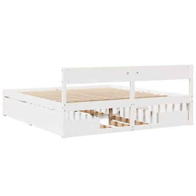 vidaXL Cadre de lit sans matelas blanc 180x200 cm bois massif de pin