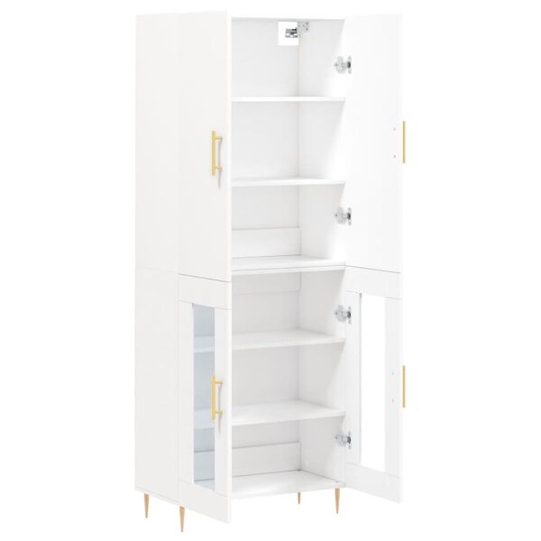 vidaXL Buffet haut Blanc 69,5x34x180 cm Bois d'ing&eacute;nierie