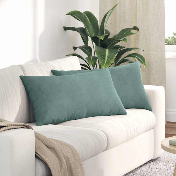 vidaXL Coussins de canap&eacute; 2 pcs Vert Mer 80 x 40 cm